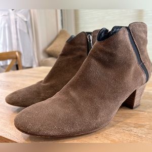 Aquatalia Brown Suede Ankle Boots Size 8